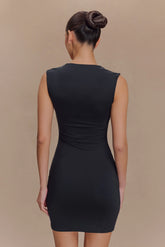 Tatianna Lace Trim Modal Mini Dress - Black